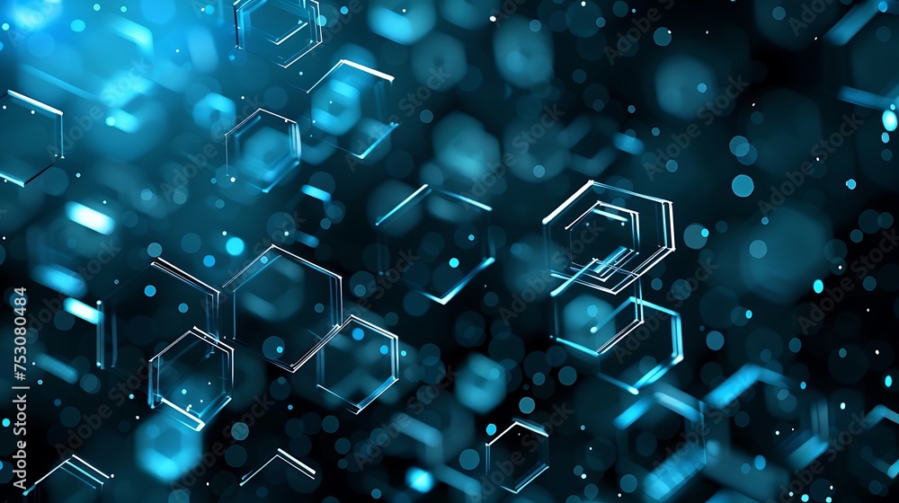 Obraz premium Digital hexagon abstract background