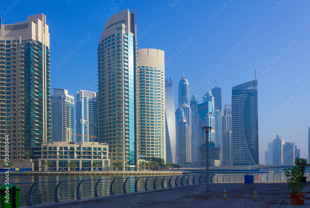 High rise buildings and streets in Dubai, UAE High rise buildings and streets in Dubai, UAE