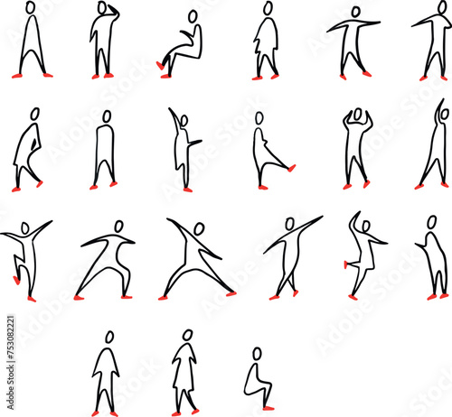 artistic set of people vector