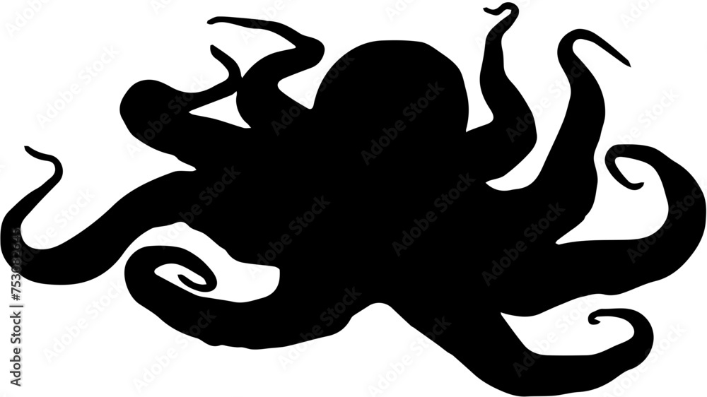 illustration of a silhouette of a octopus illustration of a silhouette of a octopus