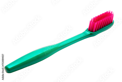 Green toothbrush isolated on a transparent background