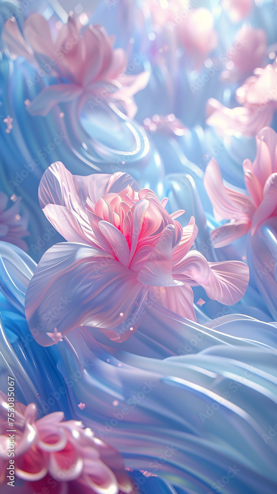 Calming 3D animations, flowing designs with soft music themes Calming 3D animations, flowing designs with soft music themes