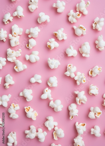 popcorn on pink background