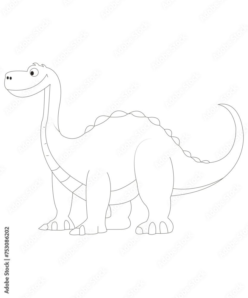 Fototapeta premium Dinosaur coloring page for kids & adults