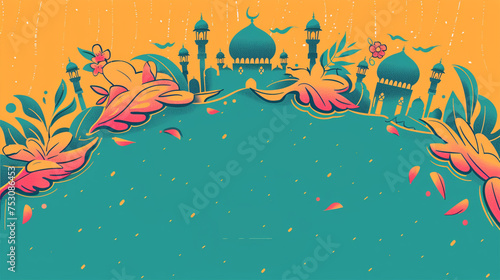 Arabic mosque illustration background