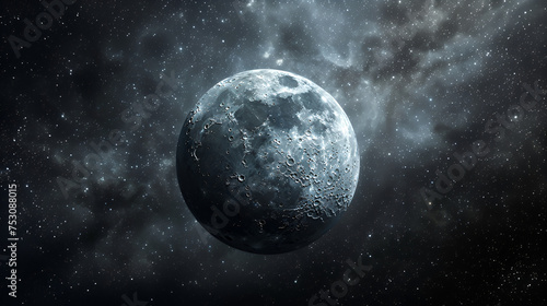 3d rendering of Moon, space background