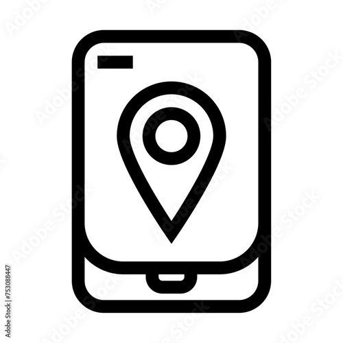 Icono de localizar. Encontrar sitio, rastreo móvil, punto de ubicación en dispositivo. Ilustración vectorial