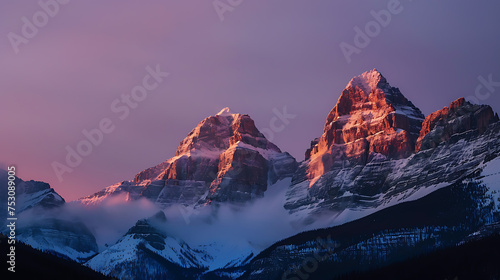 Majestic Sunrise Over Snow-Capped Mountains