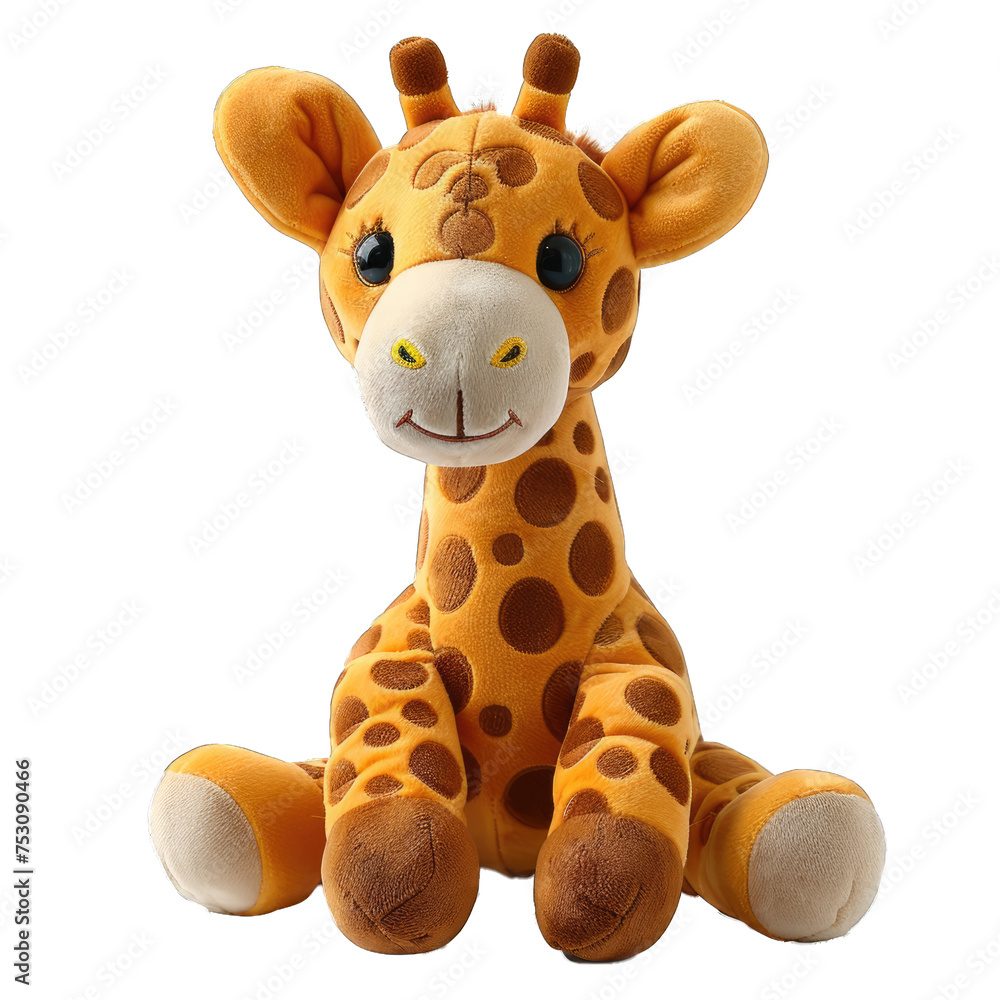 stuffed giraffe isolated on transparent background, element for design stuffed giraffe isolated on transparent background, element for design