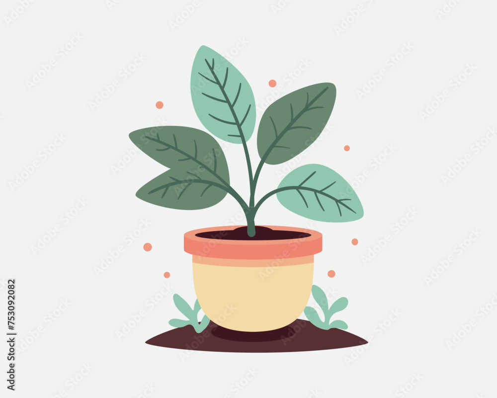 Plant in pot for home decoration. Houseplant vector illustration, isolated on white. Plant in pot for home decoration. Houseplant vector illustration, isolated on white.
