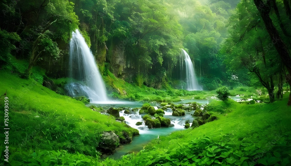 waterfall in the forest waterfall in the forest