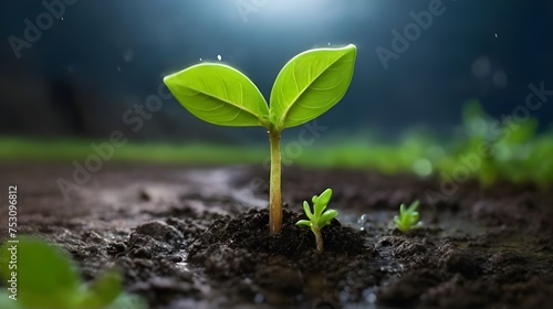 young plant in the soil