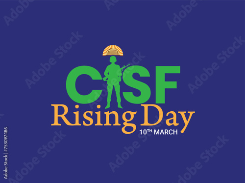 CISF Rising Day Creative Mnemonic logo name Template Design Poster Banner Social Media Advertising For All Use, CISF Raising Day, March 10 India, Editable Vector Illustration