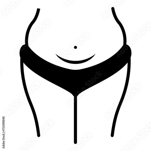 Tummy Tuck or Abdominoplasty concept, vector icon design, Cosmetology or Cosmetologist Symbol, esthetician or beautician Sign, Beauty treatment stock illustration