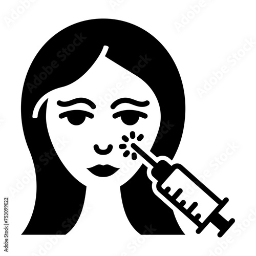 Mini Facelift Using Profound RF Microneedle concept, Liquid and injectable facelifts vector icon design, Cosmetology Cosmetologist Symbol, esthetician or beautician Sign, Beauty treatment illustration