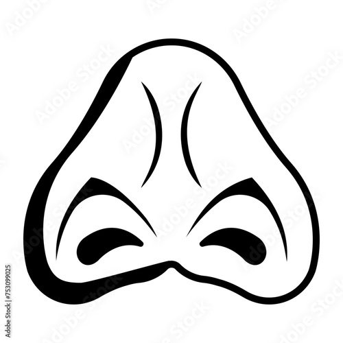 Piggy or Short Over-Rotated Nose concept, Complex Cartilages reconstruction vector icon design, Cosmetology or Cosmetologist Symbol, esthetician or beautician Sign, Beauty treatment stock illustrati