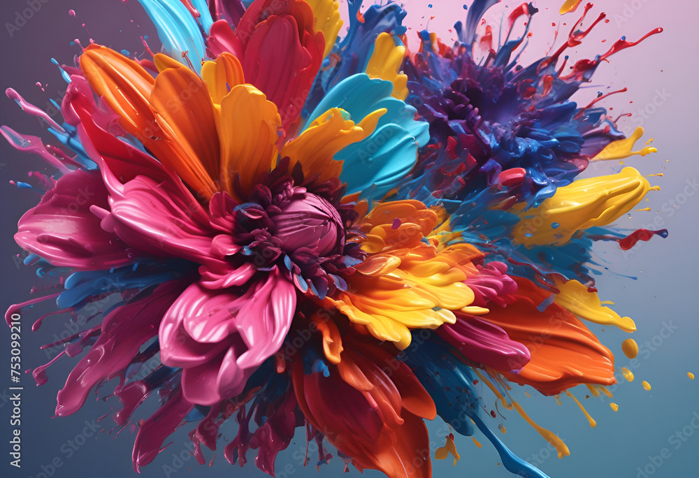 Colorful abstract flower