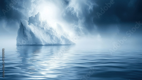 Iceberg in cold sea, dramatic lighting © Kondor83
