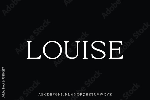 Elegant classic serif alphabet display font vector illustration