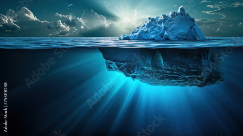 Submerged iceberg as seen from underwater © Kondor83