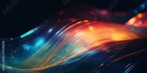  abstract rainbow background with waves, on black background abstract colorful background with transparet wave glass rainbow light background.banner, 3d transparent holograpic wave