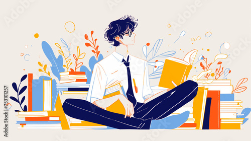 Young Professional Male Modern Illustration