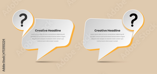 Abstract bubble infographic template with a question mark for frequently asked questions and idea presentation