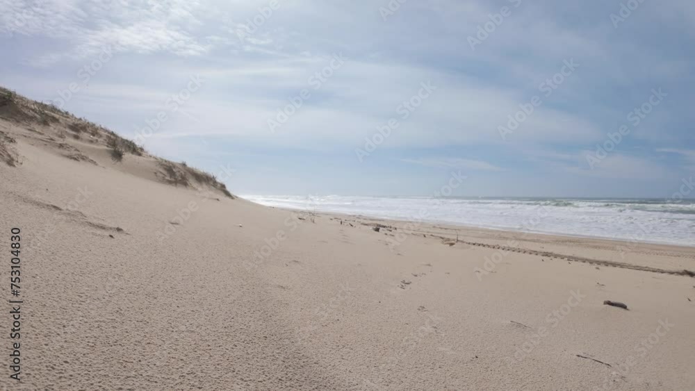 Mouvement lent droite sable et océan Mouvement lent droite sable et océan