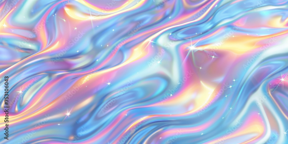 an abstract holographic wallpaper with blue and pink color, banner