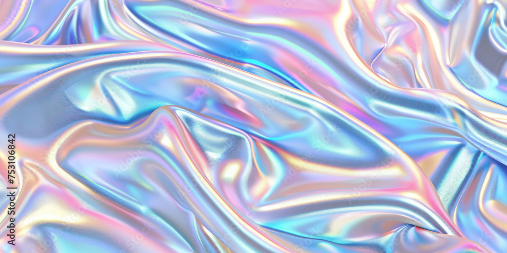 an abstract holographic wallpaper with blue and pink color, banner