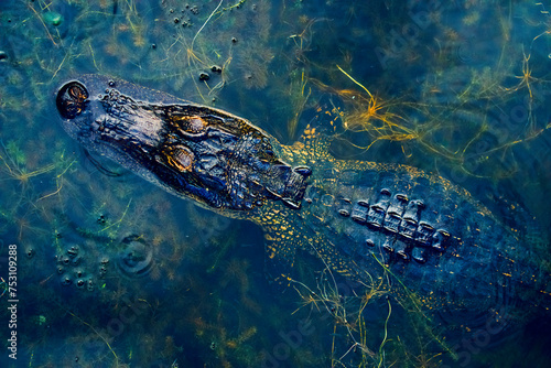 American alligator in the water photo