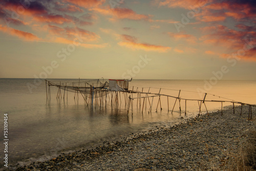 Fishing trap at seaside in Sarkoy Town photo
