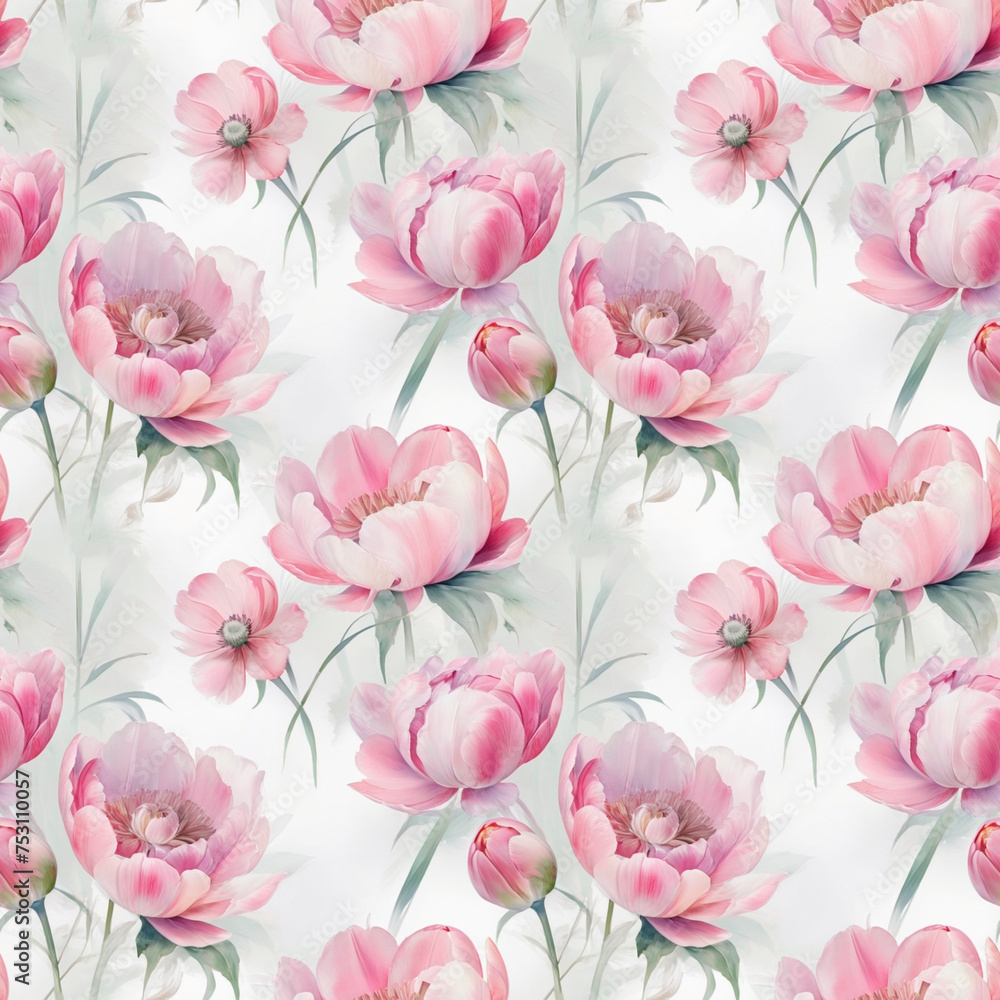 pink roses seamless pattern