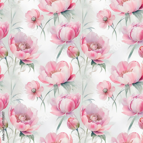 pink roses seamless pattern © Алена Харченко