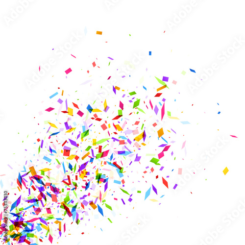 Colorful Confetti Explosion on White Background