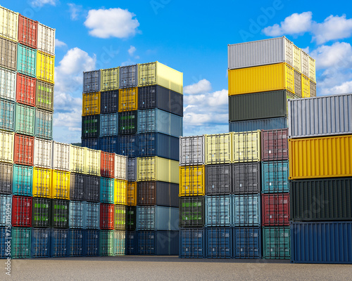 Warehouse of sea containers...