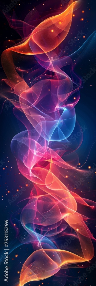 Vibrant Neon Fractal Patterns in Deep Space Generative AI Vibrant Neon Fractal Patterns in Deep Space Generative AI