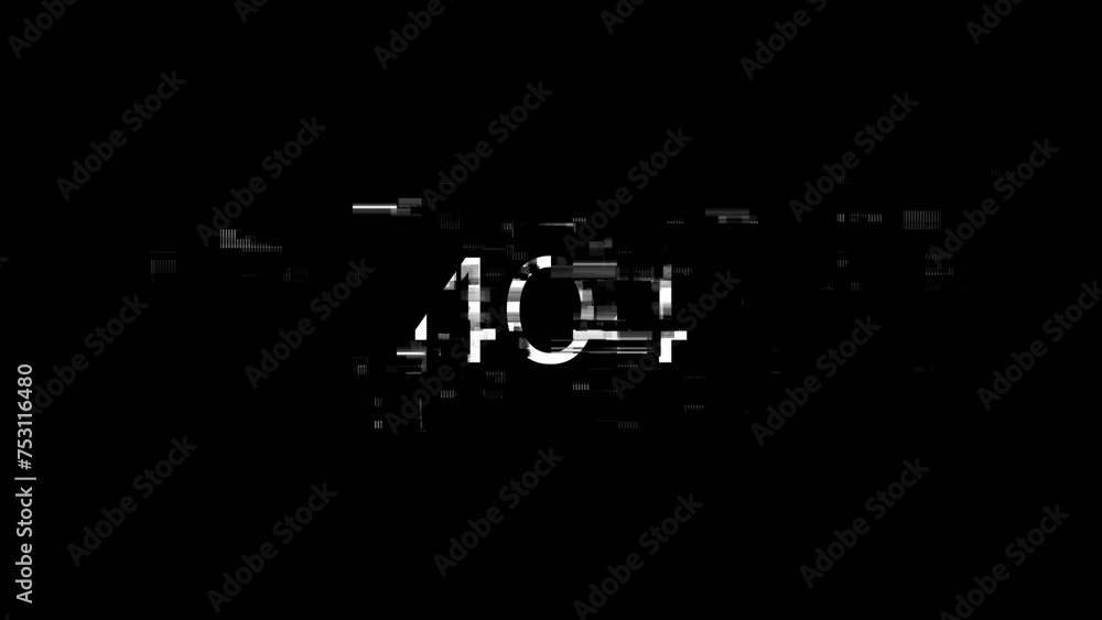 3D rendering error 404 text with screen effects of technological glitches 3D rendering error 404 text with screen effects of technological glitches