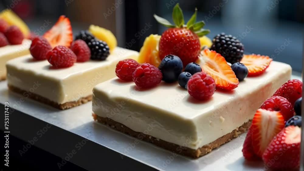beautiful cakes with berries on display beautiful cakes with berries on display
