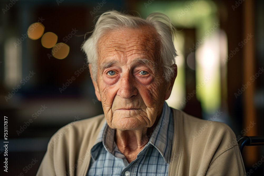 AI generated image of mature person on rehabilitation care and volunteer in disability nursing home AI generated image of mature person on rehabilitation care and volunteer in disability nursing home