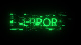 3D rendering error text with screen effects of technological glitches