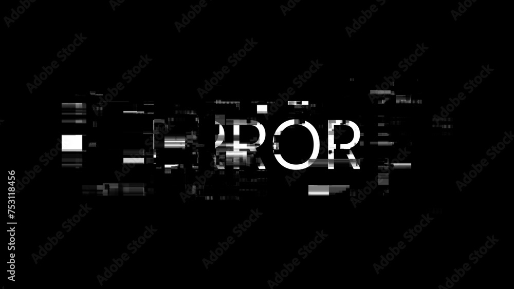 3D rendering error text with screen effects of technological glitches 3D rendering error text with screen effects of technological glitches