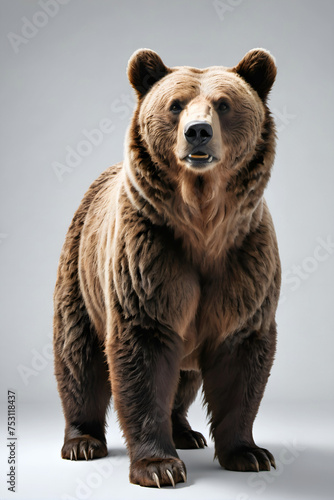 Generative AI full height brown bear portrait