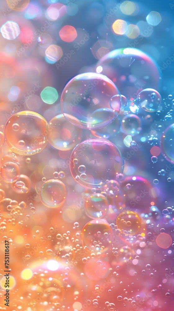 bubbly texture against a vibrant backdrop