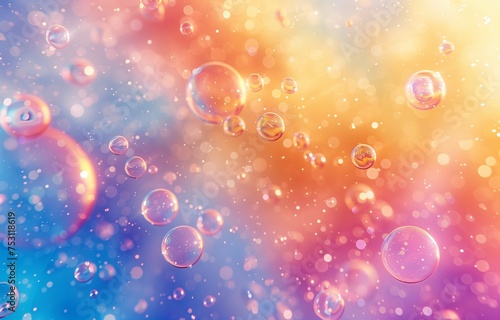 bubbly texture against a vibrant backdrop