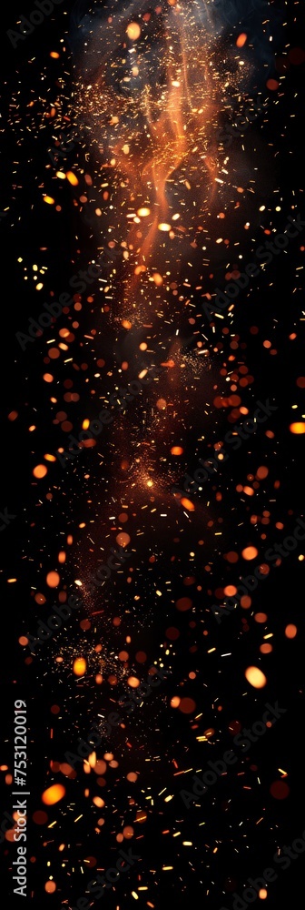 Fototapeta premium Fire Sparks Particles Background Generative AI