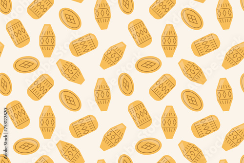 seamless pattern with traditional polish mountain smoked sheep milk cheese- vector illustration