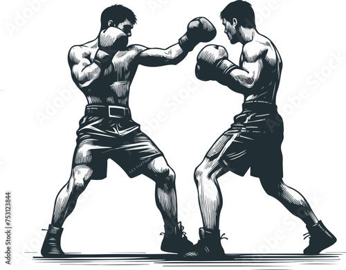 two boxer fighting