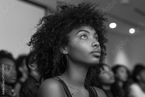 Progressive individuals engaging in a dialogue on racial equity and social justice, examining systemic racism and advocating for policies to dismantle racial hierarchies and promot photo