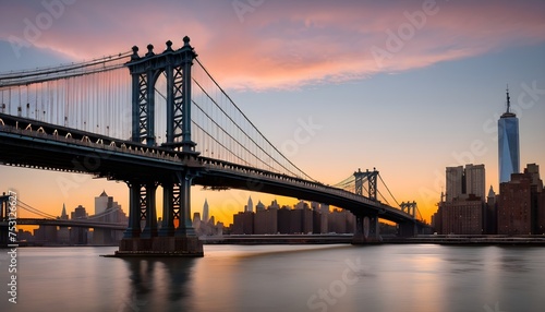 city bridge at sunset